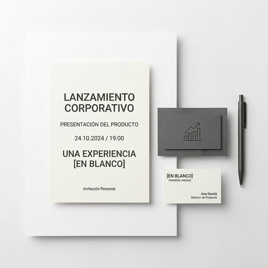 Lanzamiento corporativo — papelería